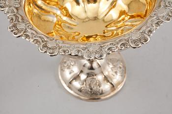 SKÅL PÅ FOT, silver, Johan Wahlström, Jönköping, 1853. Vikt 235 gram.