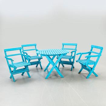 Garden furniture, 5 dlr, mid-20th century.