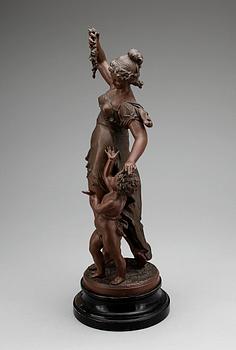 EUGENE CAPY, efter. Skulptur, metall, gjuten sign, 1900-talets början.