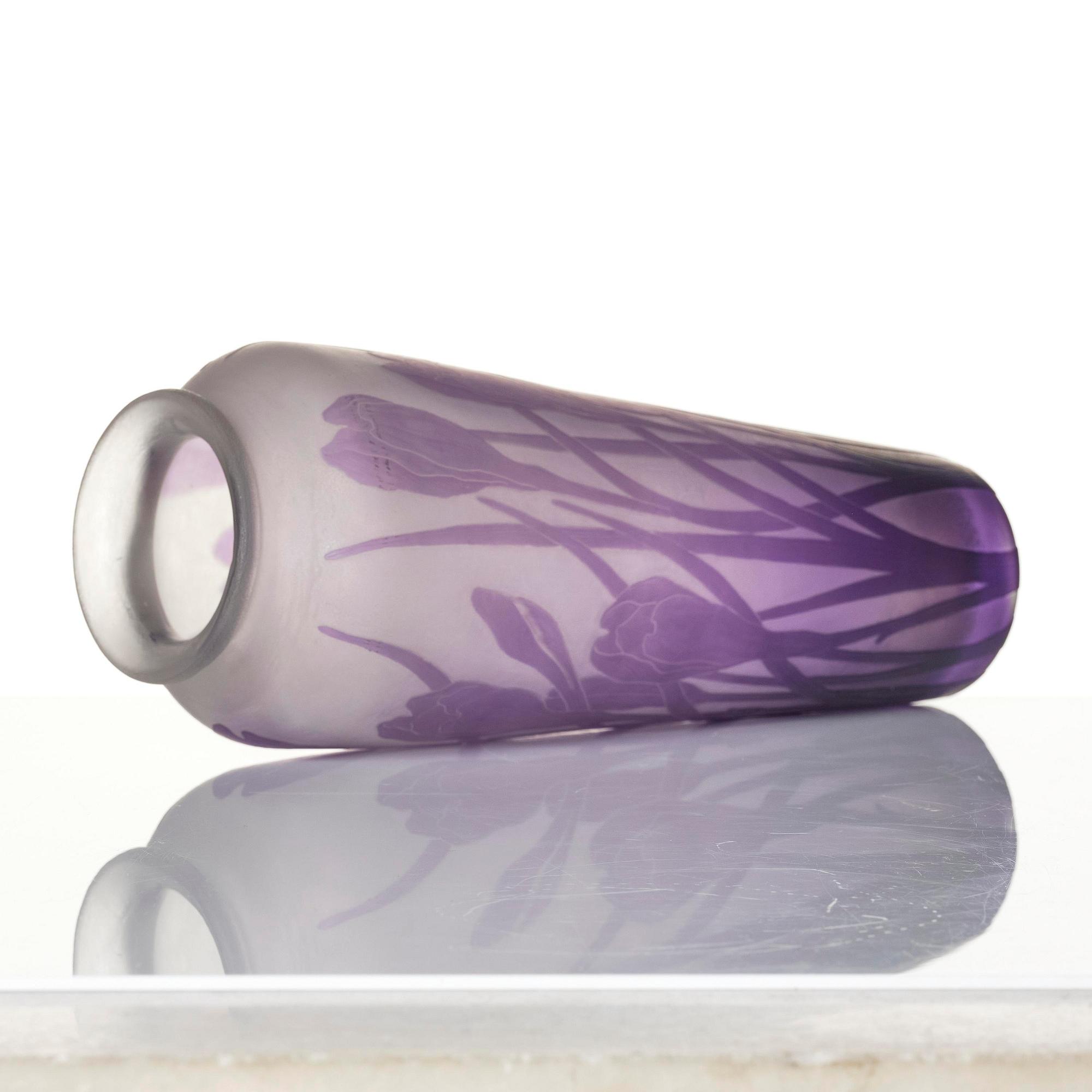 Karl Lindeberg, vas, överfångsglas, Kosta, jugend, ca 1909, modell 128, efter förlaga av Alf Wallander.