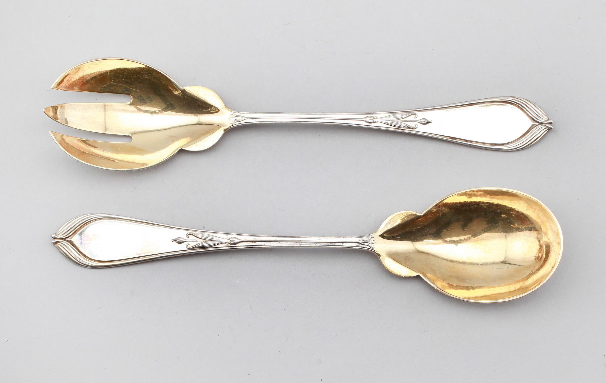 SERVERINGSBESTICK, 2 delar, silver, K Anderson, Stockholm 1905. Vikt ca 164 gram.