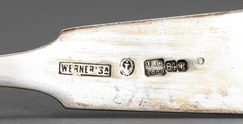 BESTICK, 3 delar, silver, Werner Sa, Ryssland 1888. Tot ca 149 gram.