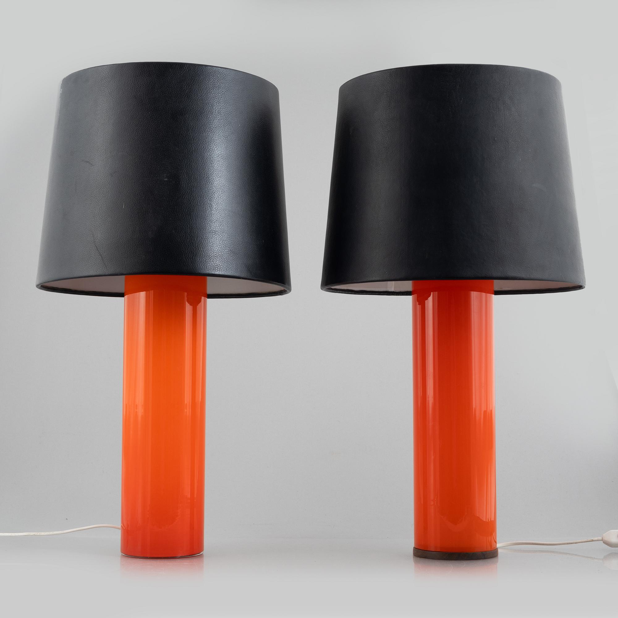 Uno & Östen Kristiansson, a pair of table lamps, Luxus, Viitsjö, second half of the 20th century.