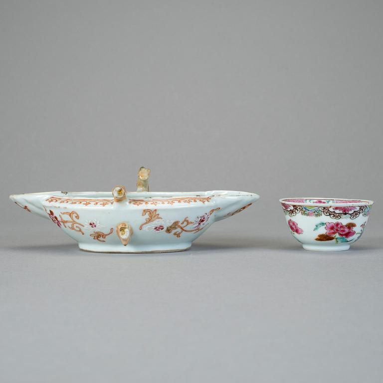 SÅSSNIPA och KOPP, porslin, Kina, 1700-tal.