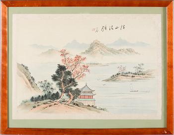 OKÄND KONSTNÄR, 2 st, gouache på siden, signerade, Kina, 2000-tal.