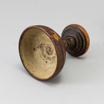 A wooden folk art bowl and chalice 19th century.