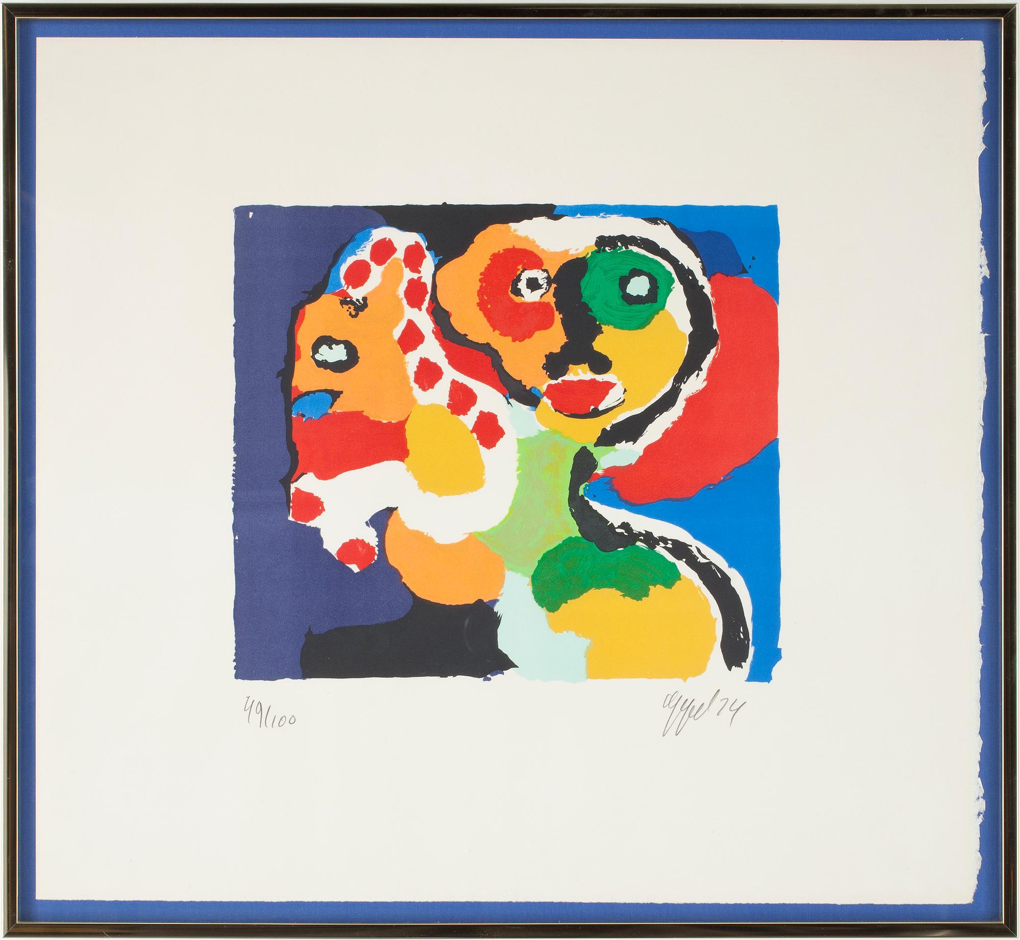 KAREL APPEL, färglitografi, sign o dat -74, numr. 49/100.