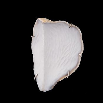 A BROOCH, "Valkoisesta", white quartz, silver, 2010.