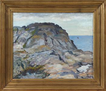 FILIP WAHLSTRÖM, oljemålning på pannå, sign FW.