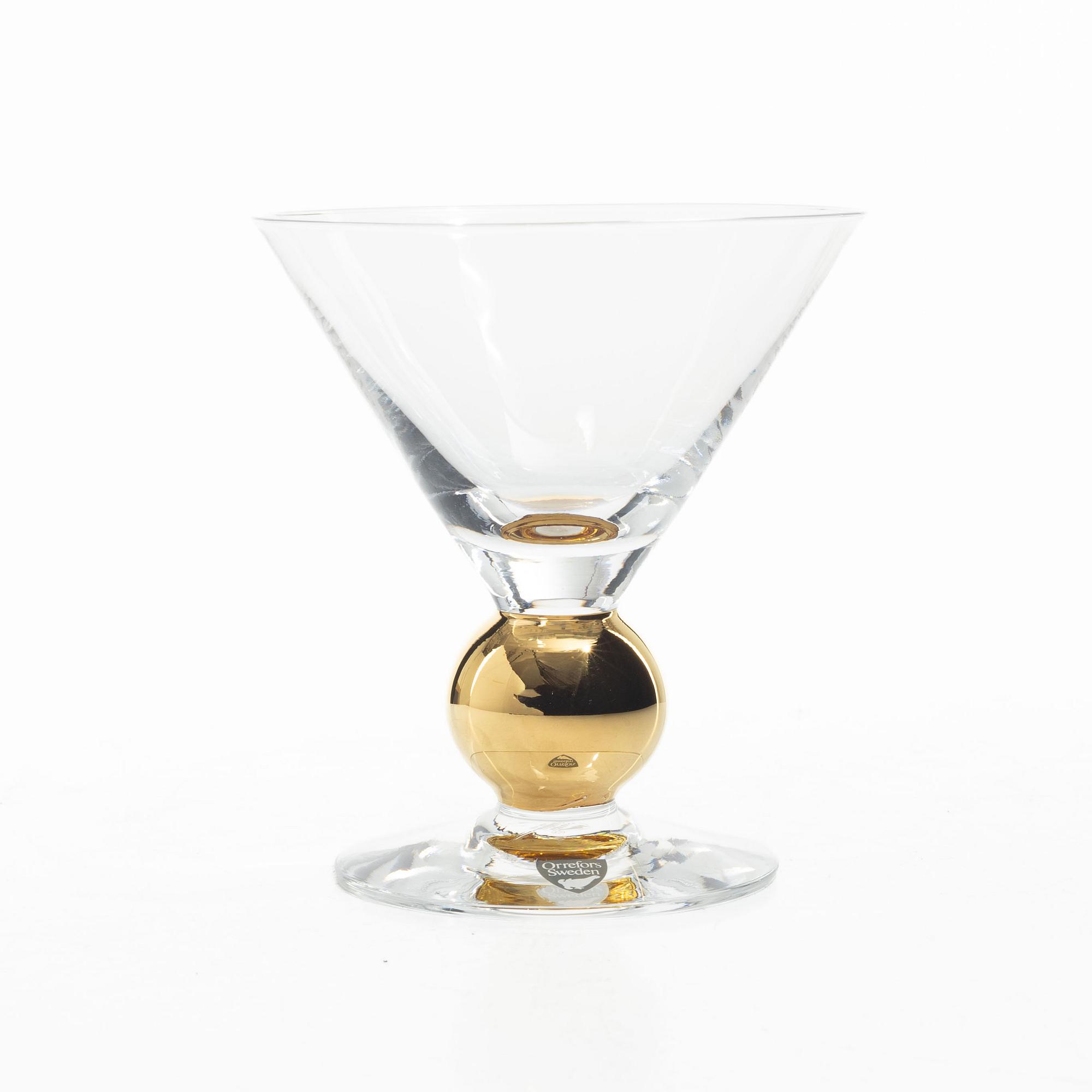 Gunnar Cyrén, Martini/champagne glasses, 7 pcs, “Nobel”, Orrefors.
