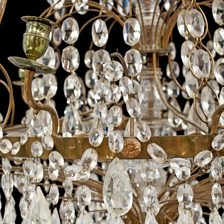 LJUSKRONA, Hagamodell, gustaviansk stil, omkring 1900. H 110.