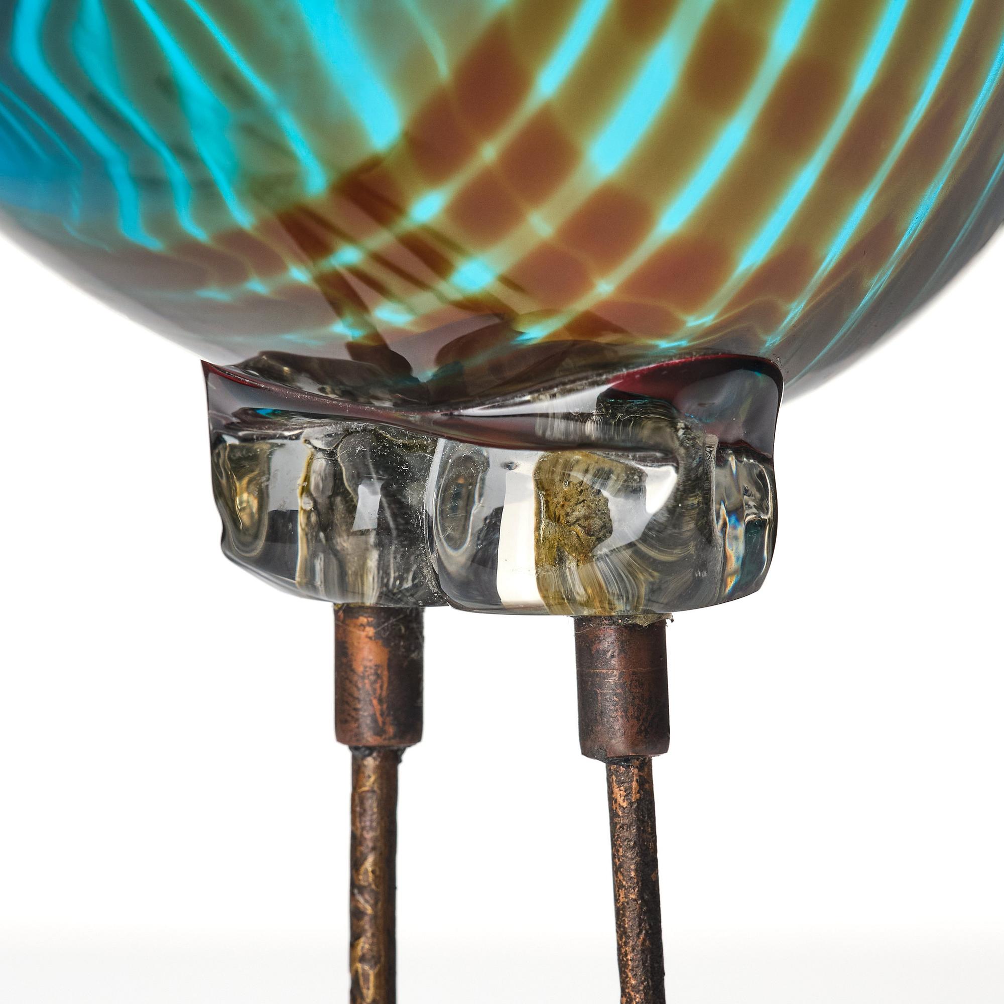 Alessandro Pianon, a glass and copper 'Pulcino' sculpture of a bird, Vistosi, Italy 1960s.