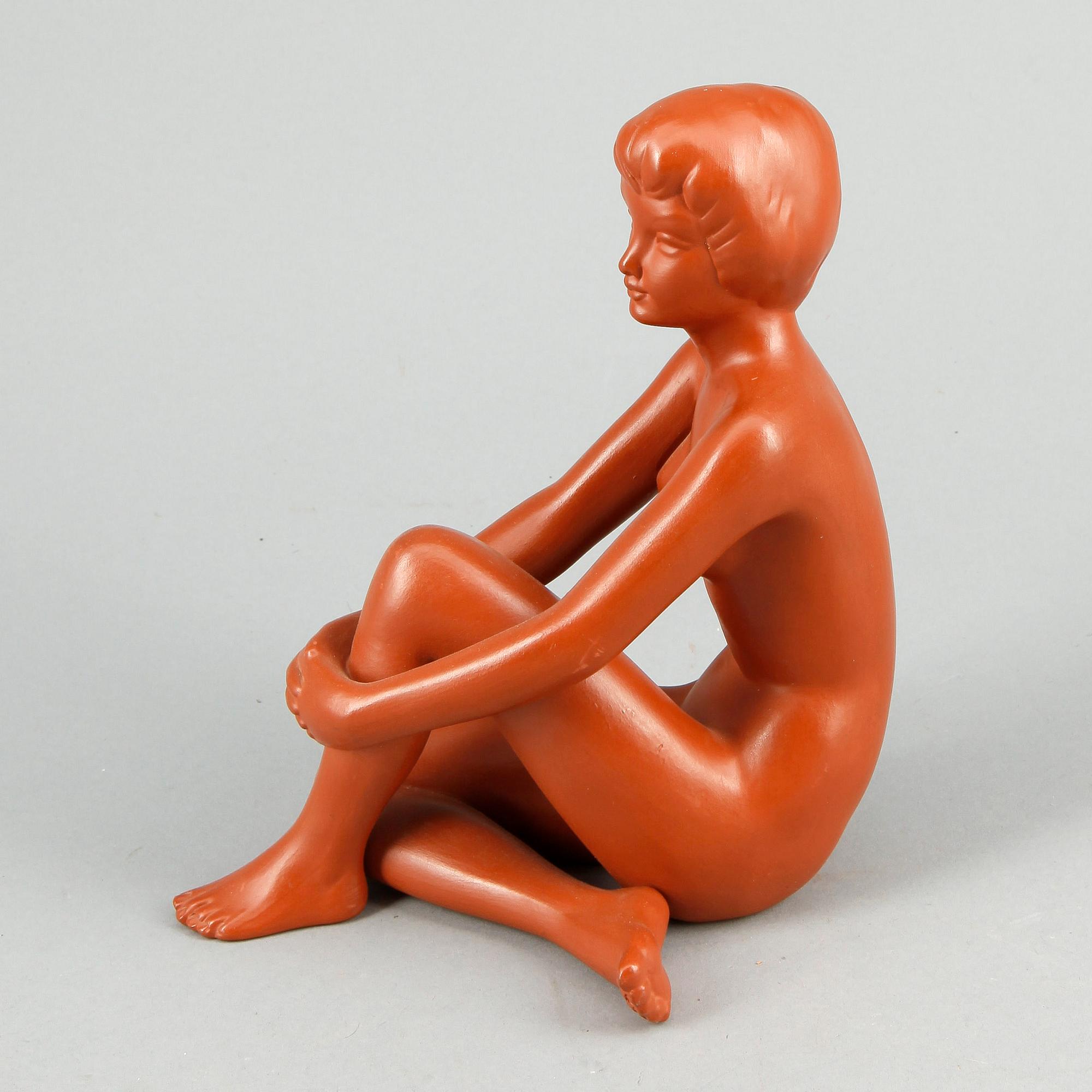 FIGURIN, lergods, Gmundner keramik, Österrike, 1900-talets första hälft.