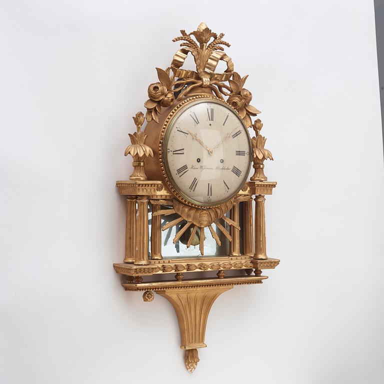 A late Gustavian wall clock by Hans Wessman, master 1787.