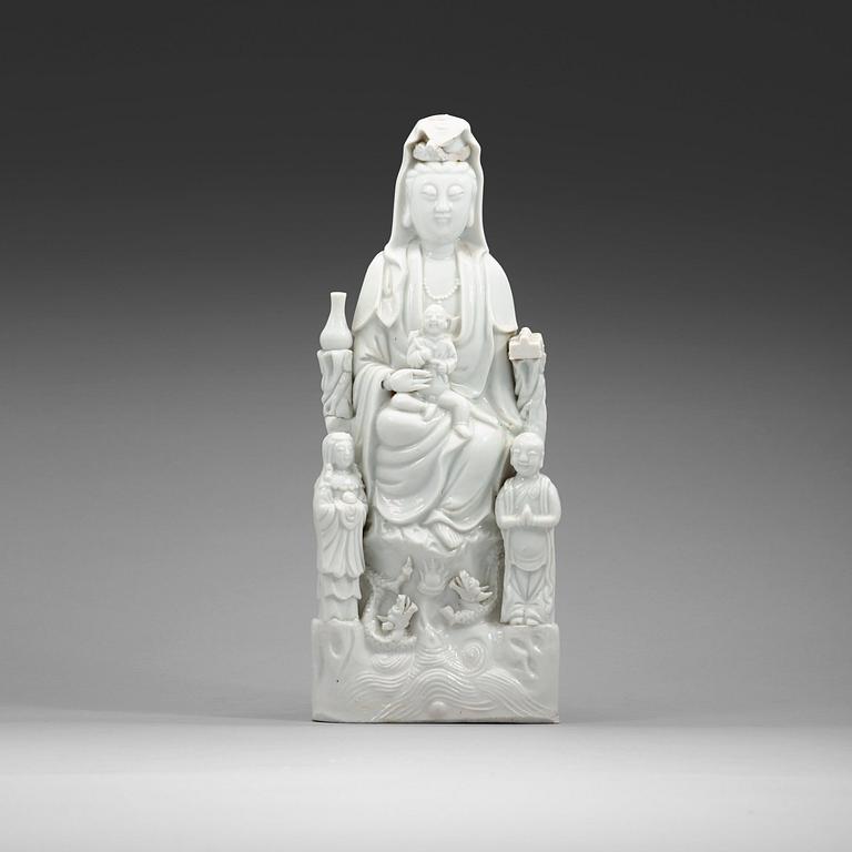 FIGURIN, blanc de chine. Sen Qingdynastin (1662-1912).