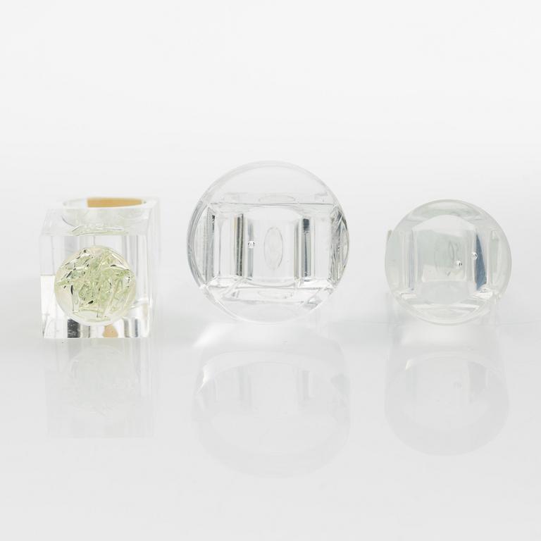 Siv Lagerström, three acrylic rings, 1970s.