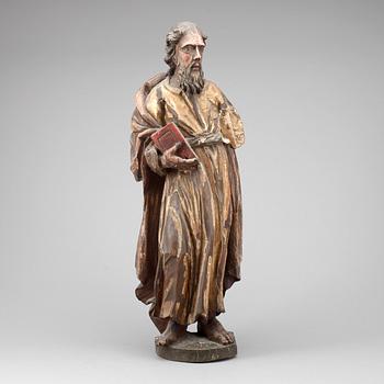 SKULPTUR, bemålat trä, omkring 1900.