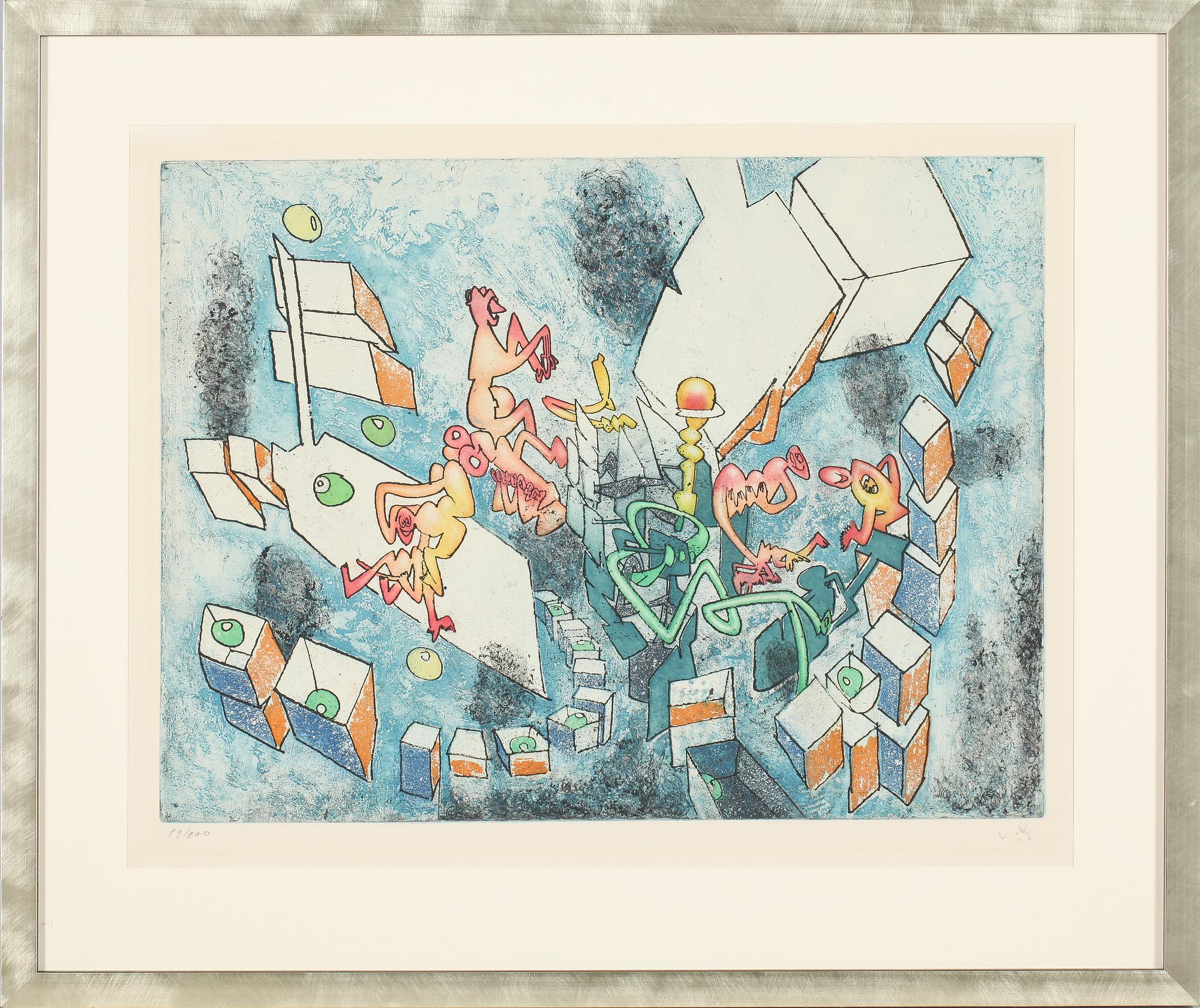 ROBERTO MATTA, färgetsning, monogramsignerad och numrerad 89/100.