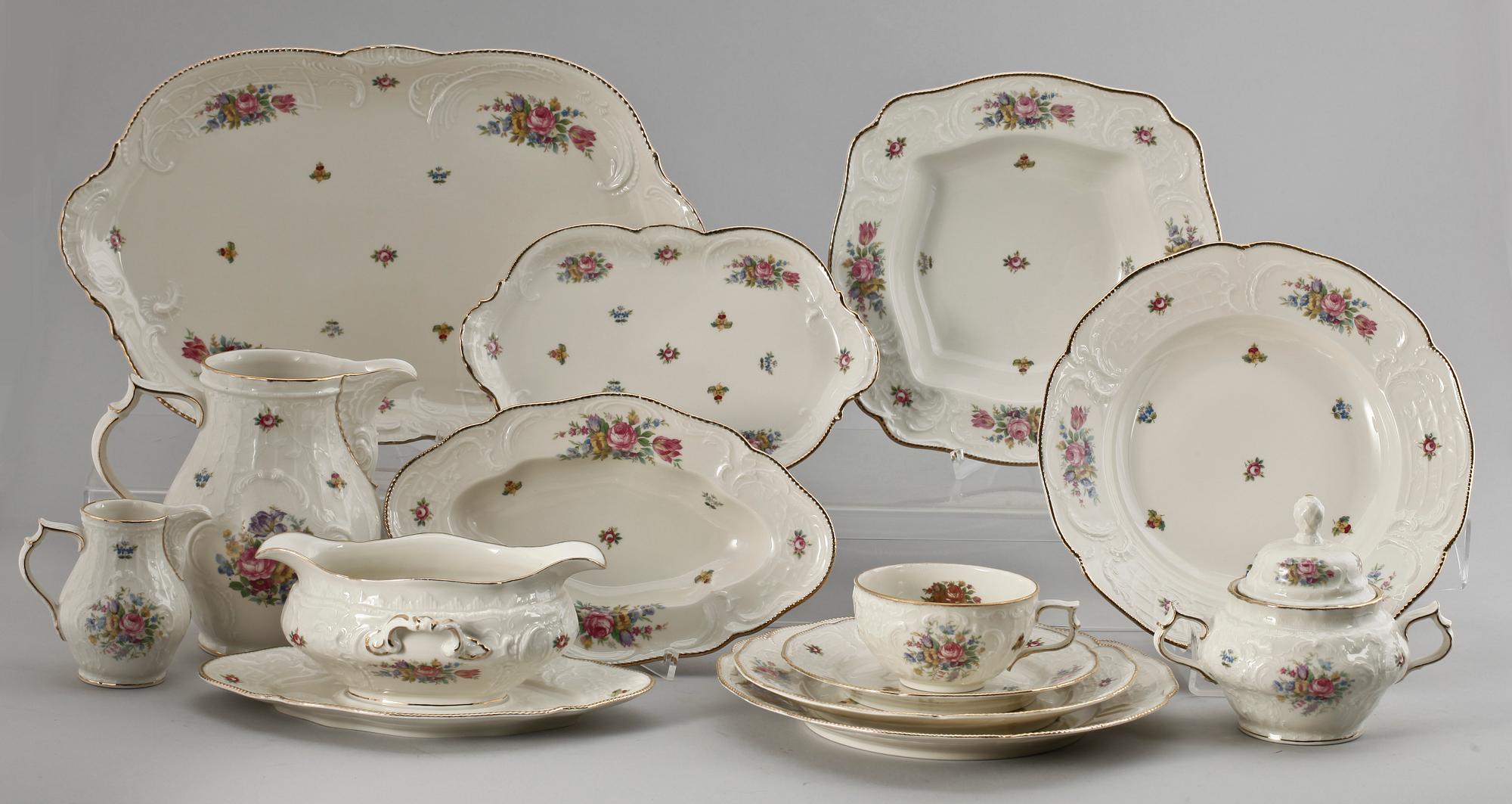 MATSERVIS, 38 delar, porslin, "Sanssouci", Rosenthal, Tyskland.