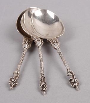 SKEDAR 3 st, silver. 1800/1900-tal.