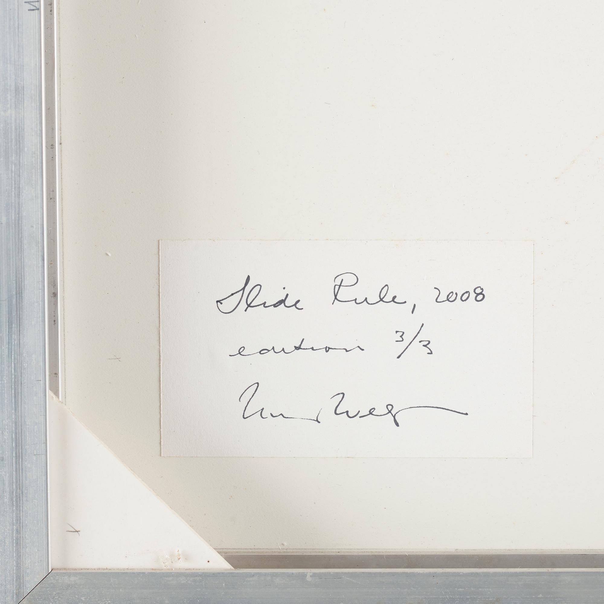 William Wegman, "Slide Rule", 2008.