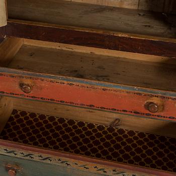 A PAINTED PINE CUPBOARD DATED FROM 1805 JÄMTLAND, SWEDEN.