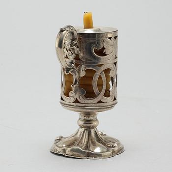 CHRISTOPHER CREUTZ, vaxljusstake, silver, Stockholm, 1859.