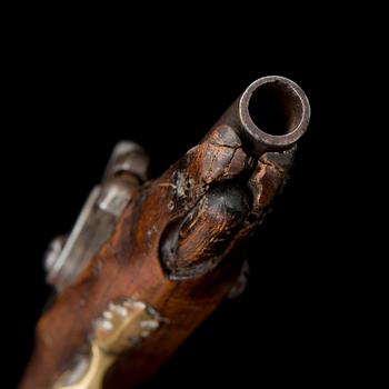 PERCUSSION LOCK PISTOL, mid 19th century.