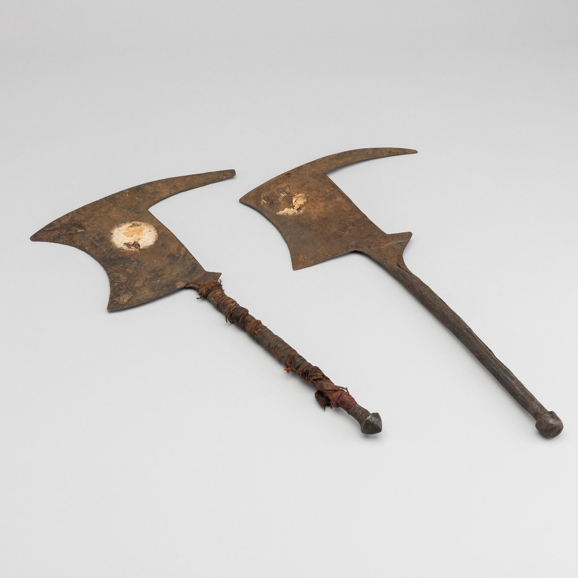 A PAIR OF CEREMONIAL AXES, Mandara Mountains, Northwest Kamerun.