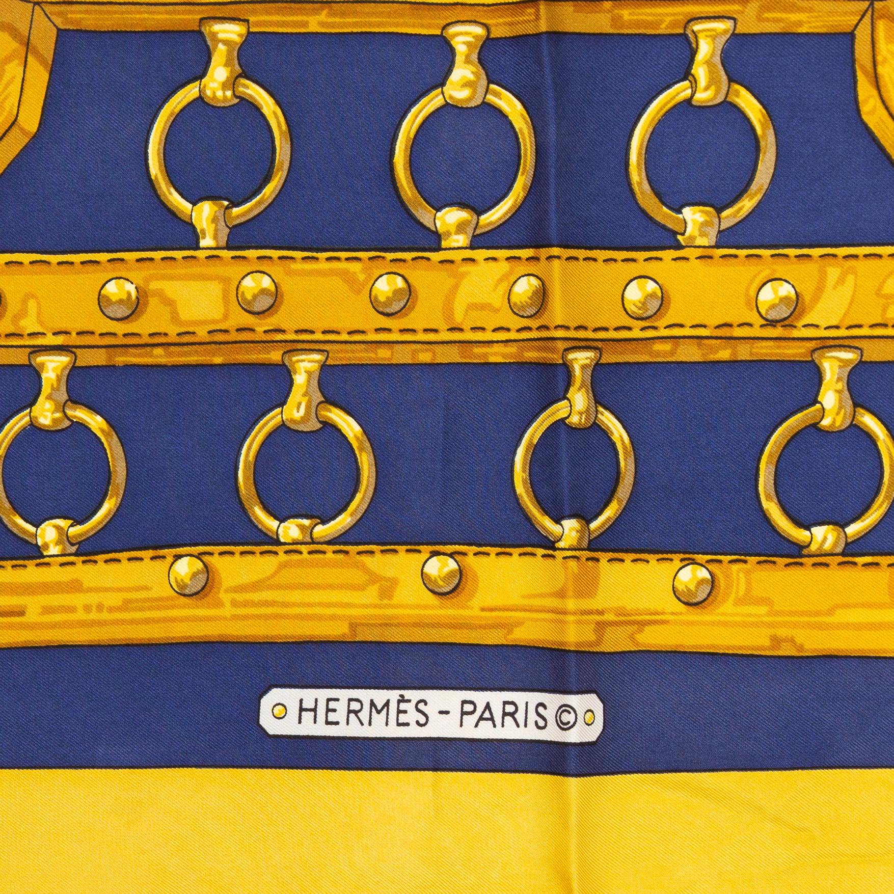 Hermès, an 'Aux Champs' silk scarf.