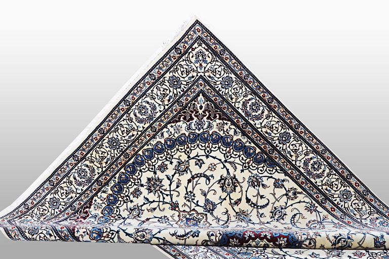 A rug, Nain, Part Silk, sk 6 LAA, ca 204 x 137 cm.