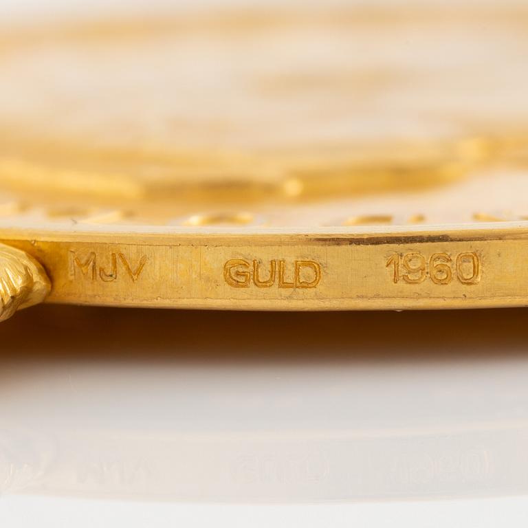 Gustav VI Adolf, a gold medal, Pro Patria, 1960.