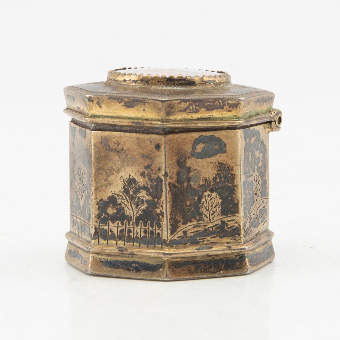 Adrian Lilja luktdosa silver Karlskrona 1857.