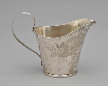 GRÄDDKANNA, silver, otydliga mästarstämplar, 1811. Vikt 93 g.