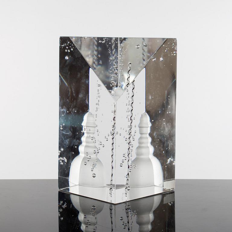 BERTIL VALLIEN, sculpture, glass, signed, Kosta.