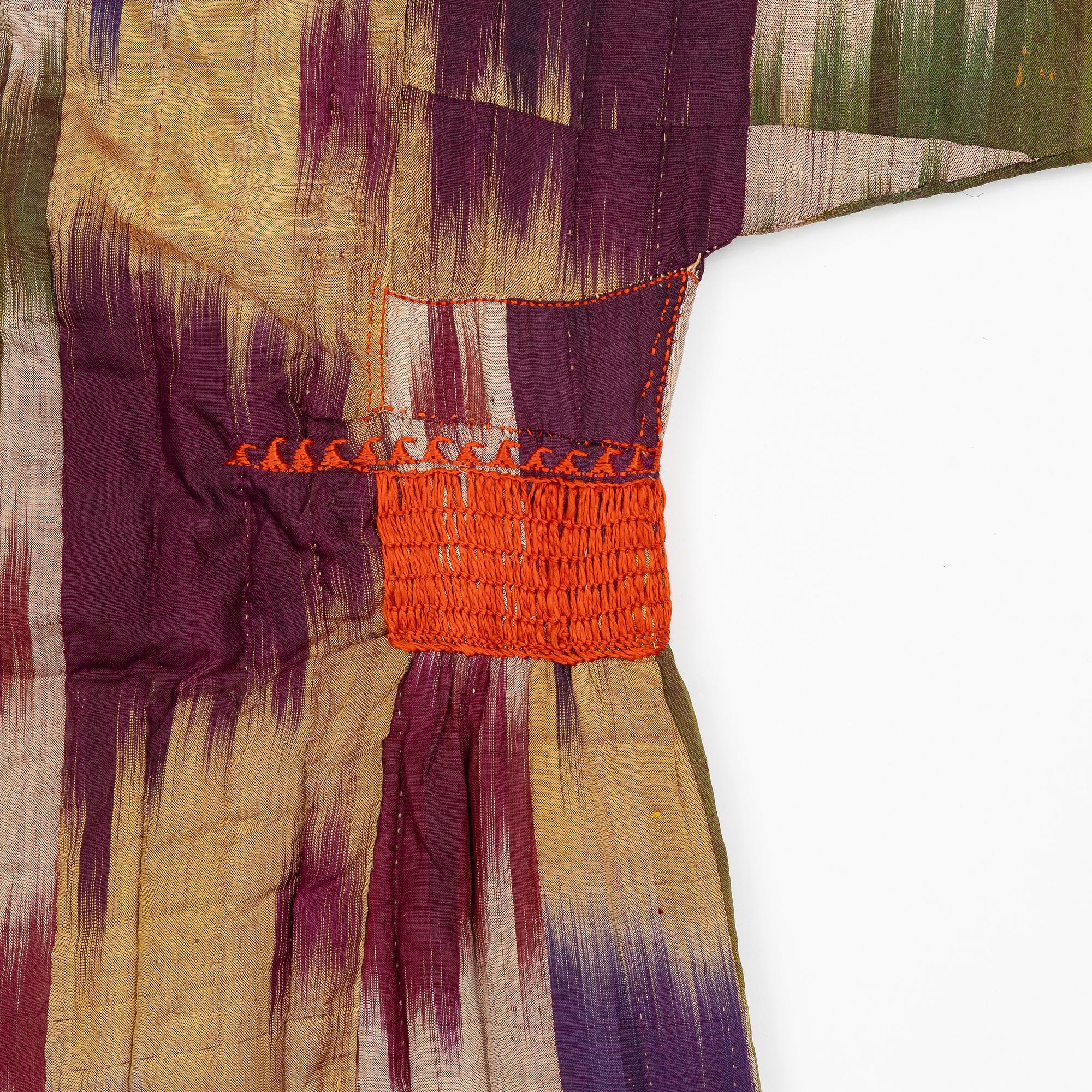 A woman’s Chapan, silk and cotton Ikat, Central Asia, 1880s.