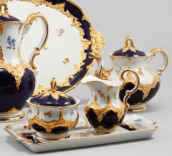 KAFFESERVIS, 12 delar, porslin, Meissen, 1900-tal.