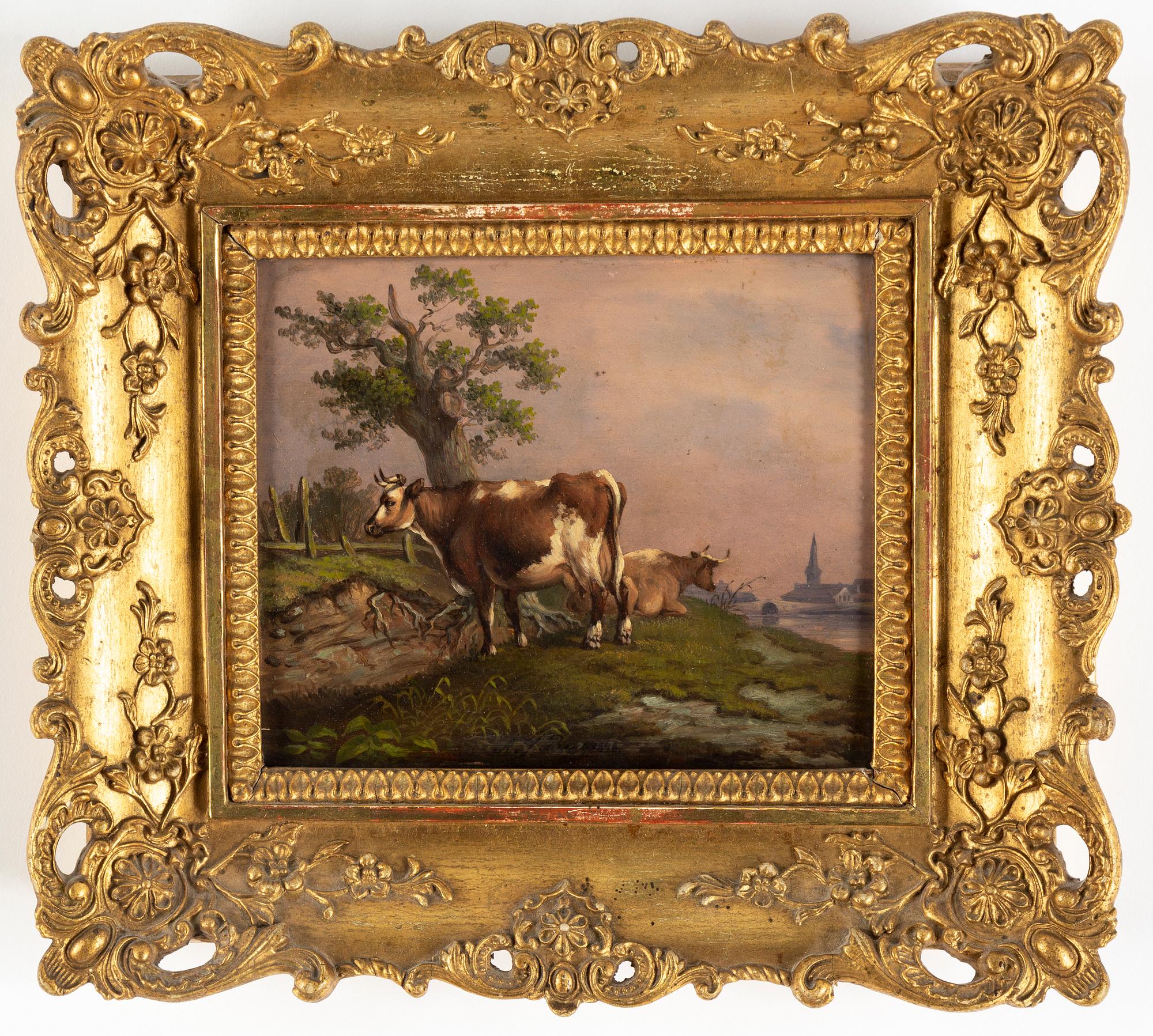 Adolf Julius Berg, oil on panel, signed A.J. Berg and dated 1848.