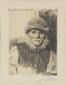 Anders Zorn, etching, 1919, signed in pencil.
