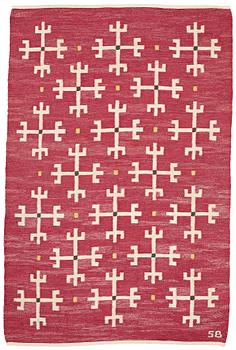 221. Sigvard Bernadotte, A CARPET, flat weave, ca 205,5 x 135,5 cm, signed SB (Sigvard Bernadotte).