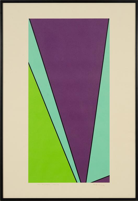 Olle Bærtling, silkscreen in colours, 1969-74, signerad HC XVII/XXV.