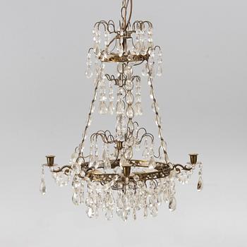 A Gustavian style chandelier, first half of the 20th century.