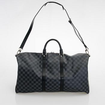 Louis Vuitton, A Damier Graphite  'Keepall 55 Bandoulière', weekend bag.