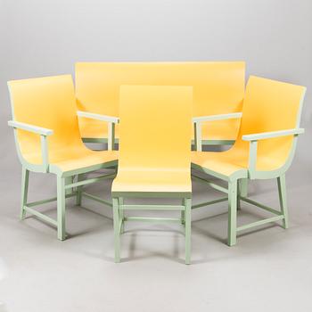 EEVERT TOIVONEN, A 4 piece plywood seating group, 1930's.