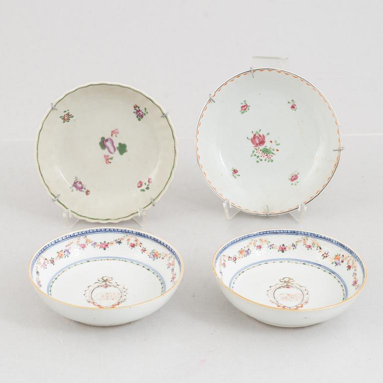 15 pieces of Chinese porcelain, the Qing dynasty, 18th-19th century.