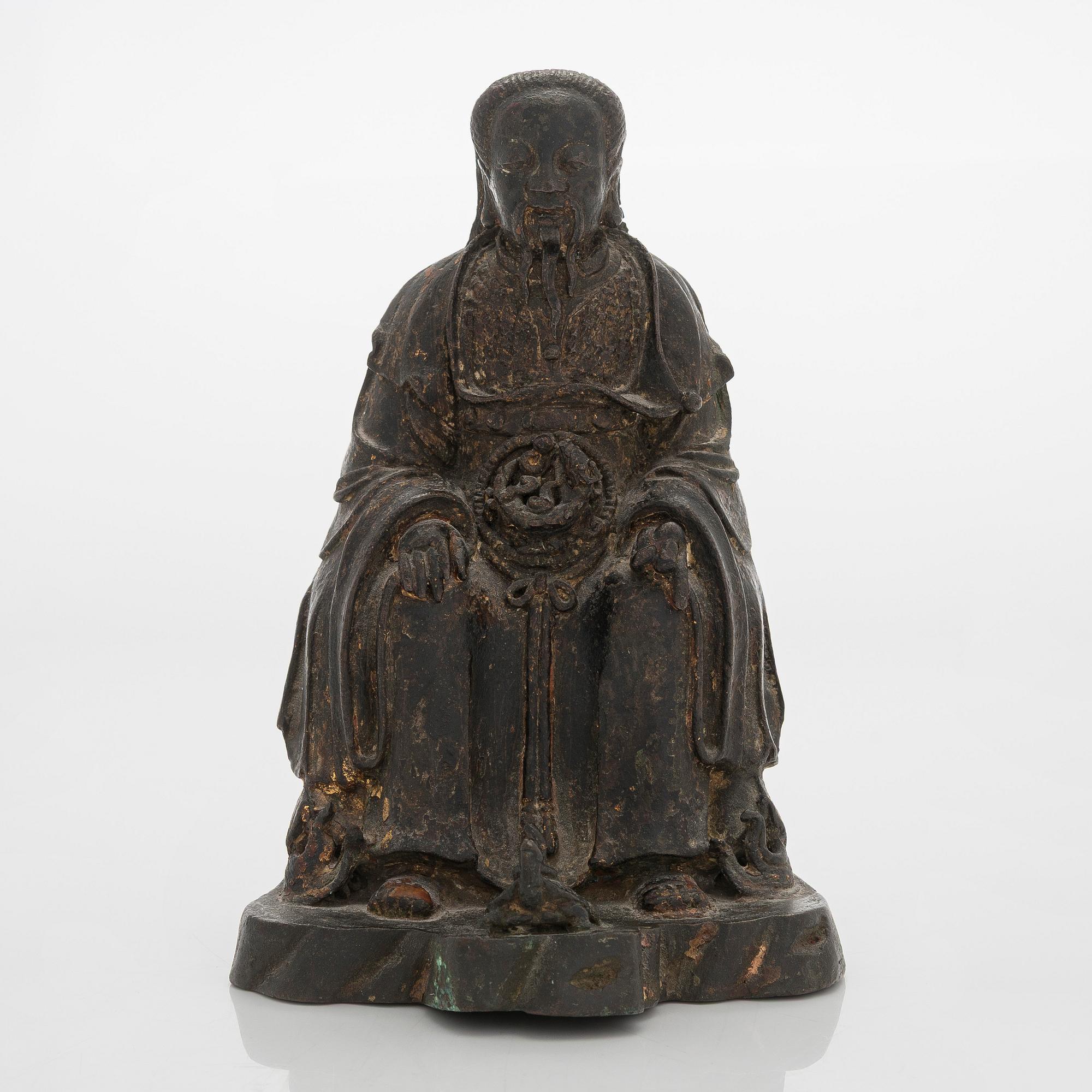 Veistos, pronssi, myöhäinen Ming-dynastia (1368-1644), Kiina.