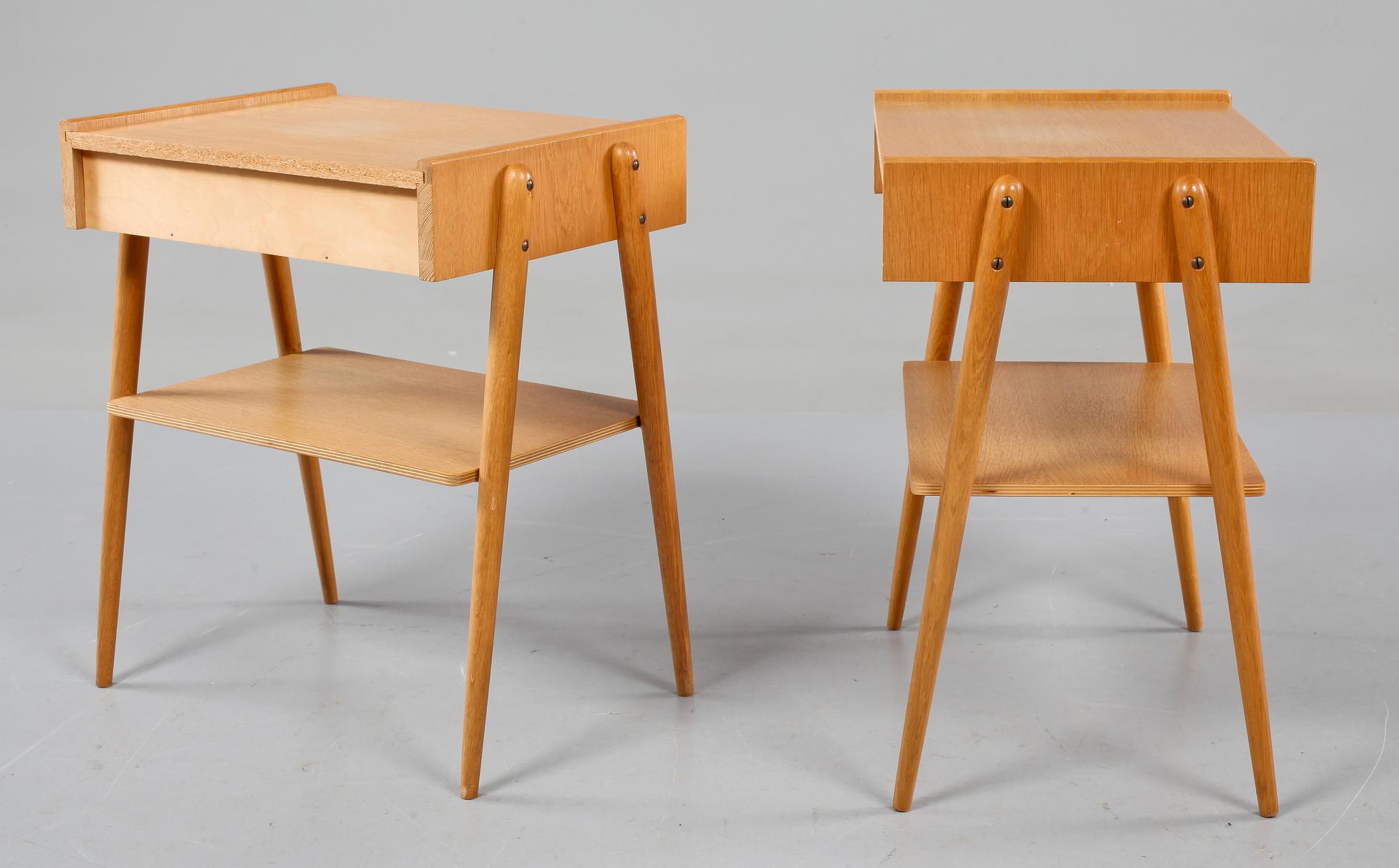 SÄNGBORD, ett par, Carlström & Co Möbelfabrik. 1950/1960-tal.
