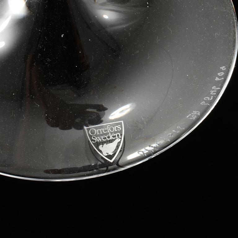 LJUSSTAKAR, ett par, glas och silver, "Amor Vincit Omina", Efva Attling, Orrefors,