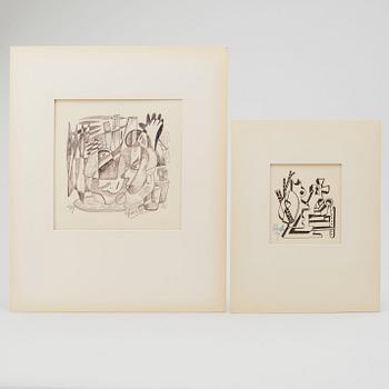 LARS ENGLUND, Ink drawings, signed and dated -49.