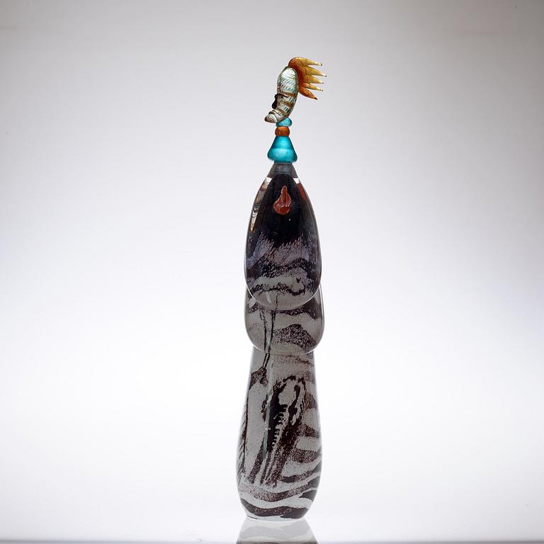 Kjell Engman, A unique Kjell Engman glass sculpture, Kosta Boda 1994.